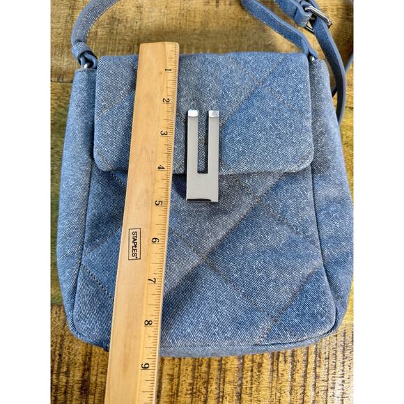 VINCE CAMUTO Doty Quilted Leather Denim Crossbody Bag Denim Blue - Picture 11 of 11